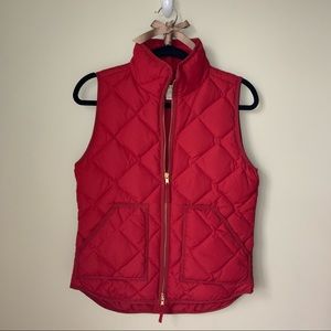 J. Crew Red Puffer Vest